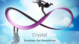  Presentation with running - PPT theme featuring businessman-running-on-the-endless background and a cool aqua colored foreground