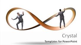  Presentation with running - Presentation theme consisting of businessman-running-on-the-endless background and a white colored foreground