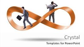  Presentation with running - Slide deck consisting of businessman-running-on-the-endless background and a white colored foreground