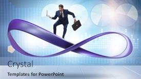  Presentation with running - Presentation having businessman-running-on-the-endless background and a light blue colored foreground