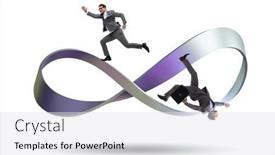  Presentation with running - Slide deck enhanced with businessman-running-on-the-endless background and a white colored foreground