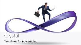  Presentation with running - Presentation enhanced with businessman-running-on-the-endless background and a white colored foreground