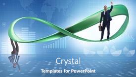  Presentation with running - Slide set with businessman-running-on-the-endless background and a teal colored foreground