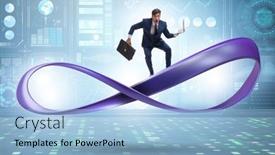  Presentation with running - Slides consisting of businessman-running-on-the-endless background and a light blue colored foreground