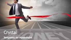  Presentation with running - Slides enhanced with businessman running towards money background and a gray colored foreground