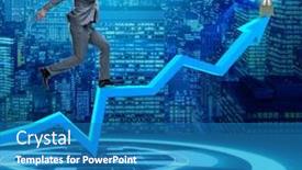  Presentation with prize - Audience pleasing presentation theme consisting of businessman-running-towards-prize-cup backdrop and a teal colored foreground