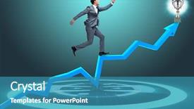  Presentation with prize - Theme having businessman running towards prize cup background and a teal colored foreground