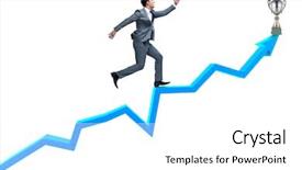  Presentation with prize - Colorful PPT theme enhanced with businessman running towards prize cup backdrop and a white colored foreground