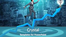  Presentation with prize - Slides enhanced with businessman running towards prize cup background and a teal colored foreground