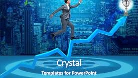  Presentation with prize - Audience pleasing slides consisting of businessman running towards prize cup backdrop and a teal colored foreground