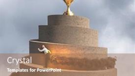  Presentation with tower - Presentation consisting of businessman-runs-to-reach background and a coral colored foreground