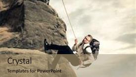  Presentation with challenge - Presentation with businessman's challenge background and a coral colored foreground