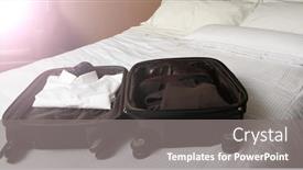  Presentation with bed hotel - PPT layouts featuring businessman-s-open-suitcase background and a gray colored foreground
