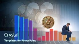  Presentation with crash - Audience pleasing presentation theme consisting of businessman sad about bitcoin price backdrop and a  colored foreground