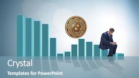  Presentation with crash - Cool new slides with businessman sad about bitcoin price backdrop and a teal colored foreground