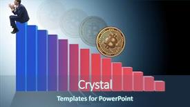  Presentation with crash - Presentation theme enhanced with businessman sad about bitcoin price background and a ocean colored foreground