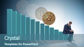  Presentation with crash - Audience pleasing slides consisting of businessman sad about bitcoin price backdrop and a ocean colored foreground