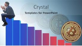 Presentation with crash - Beautiful theme featuring businessman sad about bitcoin price crash backdrop and a light blue colored foreground