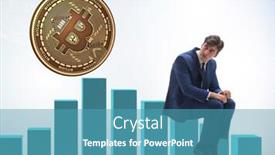  Presentation with crash - Slide set with businessman-sad-about-bitcoin-price background and a teal colored foreground
