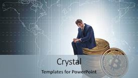  Presentation with crash - PPT theme enhanced with businessman sad about bitcoin price background and a  colored foreground