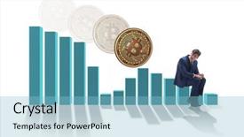  Presentation with crash - PPT theme featuring businessman sad about bitcoin price background and a  colored foreground