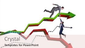  Presentation with saving - Slides featuring businessman-saving-competitor-during background and a lemonade colored foreground