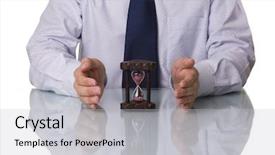  Presentation with saving - Presentation enhanced with businessman saving his precious time background and a light gray colored foreground