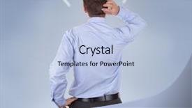  Presentation with two way street sign - Colorful theme enhanced with businessman scratching his head backdrop and a light blue colored foreground