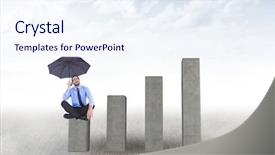  Presentation with digital identity theft - Audience pleasing PPT theme consisting of businessman seating with an umbrella backdrop and a sky blue colored foreground