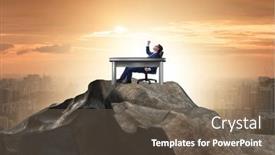  Presentation with self - Colorful presentation theme enhanced with businessman-self-isolating backdrop and a tawny brown colored foreground