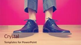  Presentation with socks - Cool new PPT theme with businessman shoes without socks backdrop and a lemonade colored foreground