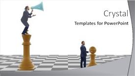  Presentation with chess - Presentation design consisting of businessman-shouting-in-the-game and a white colored foreground
