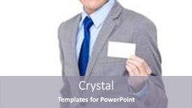  Presentation with show - Cool new slide set with businessman-show-with-namecard backdrop and a gray colored foreground