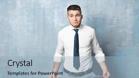  Presentation with history empty tomb of jesus - Presentation design consisting of businessman showing his empty pocket background and a light blue colored foreground