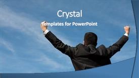  Presentation with success - Amazing PPT theme having businessman showing his success backdrop and a  colored foreground