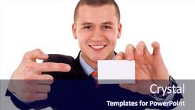  Presentation with business card - Slide deck consisting of businessman shows his business card background and a navy blue colored foreground