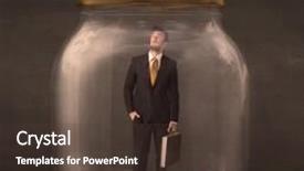  Presentation with glass - PPT layouts having businessman-shut-into-a-glass background and a tawny brown colored foreground