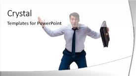  Presentation with growing micro greens isolated - Audience pleasing slide deck consisting of businessman siiting on the knees backdrop and a  colored foreground