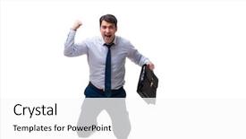  Presentation with vat value added tax isolated - Slide deck enhanced with businessman siiting on the knees background and a white colored foreground