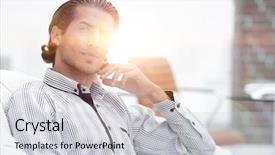  Presentation with lobby - Colorful theme enhanced with businessman sitting in a chair backdrop and a  colored foreground