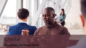  Presentation with airport lounge - PPT layouts consisting of businessman-sitting-in-airport-departure background and a tawny brown colored foreground
