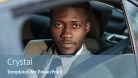  Presentation with taxi - Audience pleasing presentation theme consisting of businessman-sitting-in-taxi-cab backdrop and a ocean colored foreground