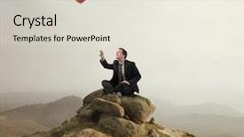  Presentation with balloon - Amazing presentation having businessman sitting on a rock backdrop and a lemonade colored foreground