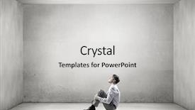  Presentation with alone - Beautiful slides featuring businessman sitting on floor alone backdrop and a light gray colored foreground