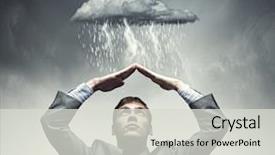  Presentation with rain - Colorful PPT layouts enhanced with businessman sitting under rain protecting backdrop and a  colored foreground