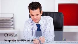  Presentation with chains - Audience pleasing PPT theme consisting of businessman-slave-trapped-with-chains backdrop and a light blue colored foreground