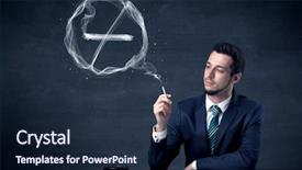  Presentation with cigarette - PPT theme with businessman smoking cigarette background and a navy blue colored foreground