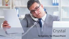  Presentation with smoking - Beautiful PPT theme featuring businessman-smoking-in-office backdrop and a light blue colored foreground