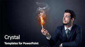  Presentation with resulting effect - Colorful PPT layouts enhanced with businessman smoking with inferno effect backdrop and a black colored foreground