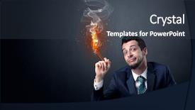  Presentation with effect of covid on nigeria - Slide set with businessman smoking with inferno effect background and a tawny brown colored foreground